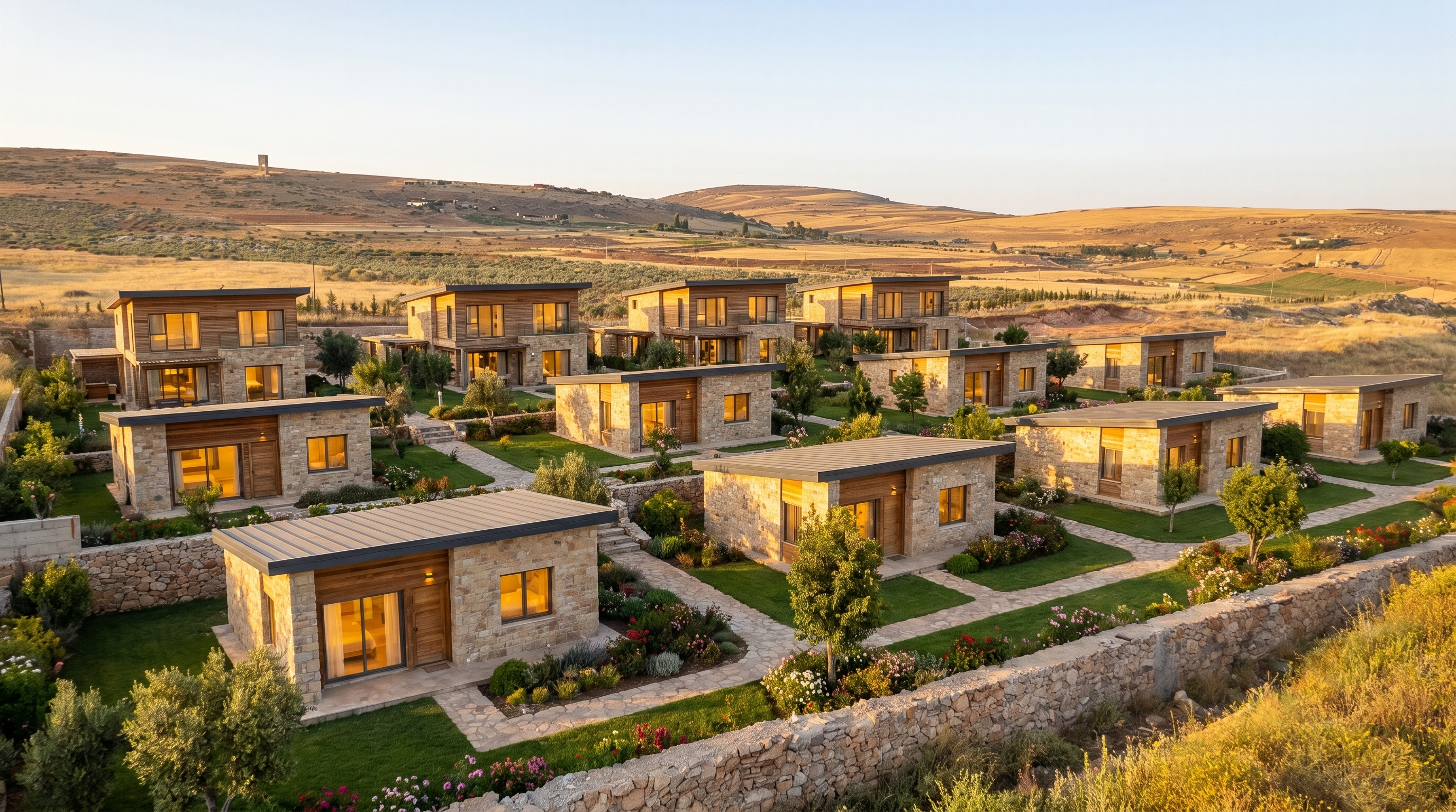 Le hameau étagé sur la pente